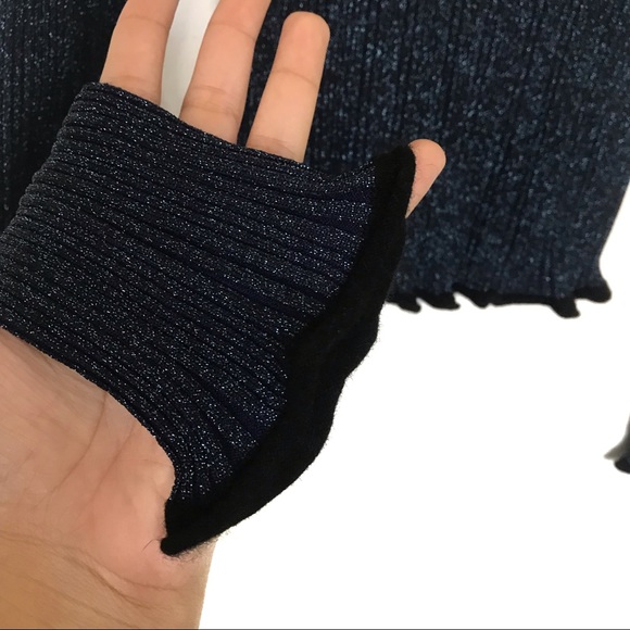 Parker Hillary Sparkly Green Blue Fuzzy Sweater - Picture 6 of 15